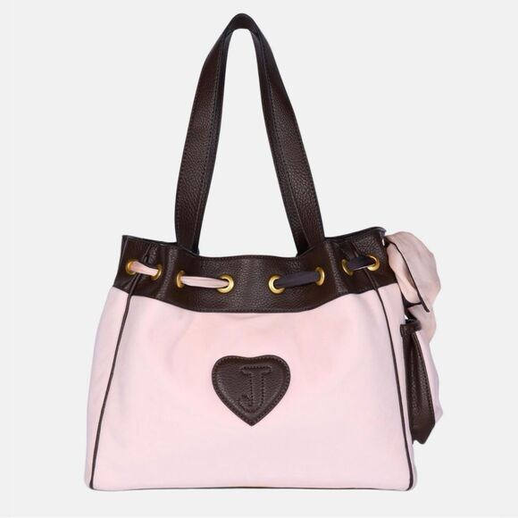 Juicy Couture Pink Velour Brown Faux Leather House of Juicy Daydreamer Tote Bag - Picture 7 of 15